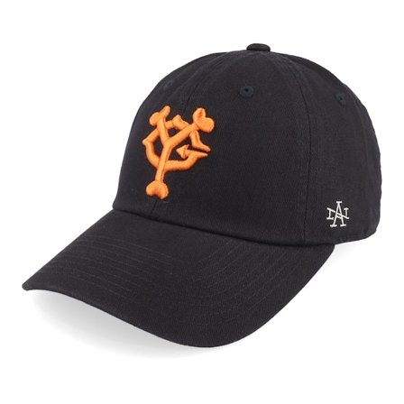American Needle - Yomiuri Giants Ballpark Black Dad Cap Unconstructed Black Cap - @ Hatstore