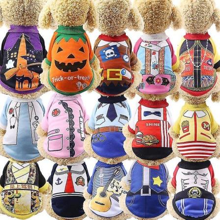 Husdjurskläder Hundsed för halloween Dunjacka T-shirt för Chihuahua Puppy Yorkshire Terrier Pu KFC