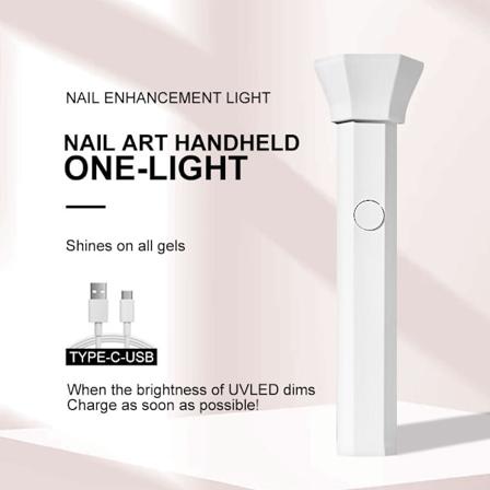 TYPE-C-USB Bärbar Nageltorkare UV LED Nagellamp Snabbtorkande Ljus för Härdning av Alla Nagelgeléer Uppladdningsbar Hem