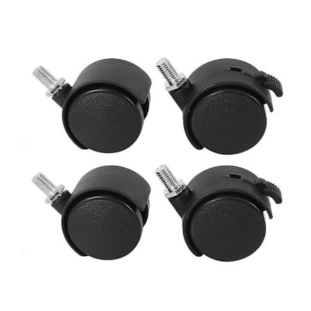 Set med 4 skruvbara hjul - 2 med låsfunktion