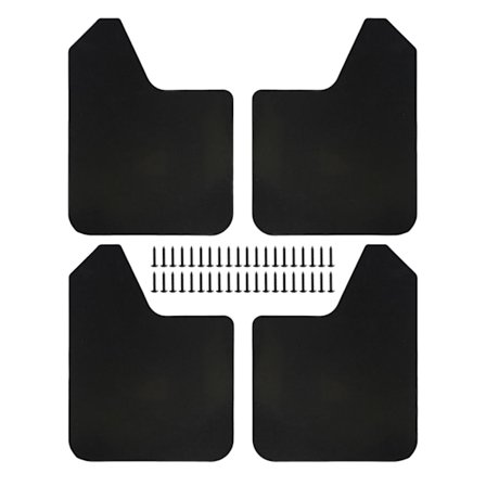 4-pakks Mudflaps, foran og bak, svart, universal for lastebil, pickup og bil