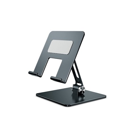 Tablet stander, computer stander, bordtelefon stander, sammenklappelig til iPad (grå)
