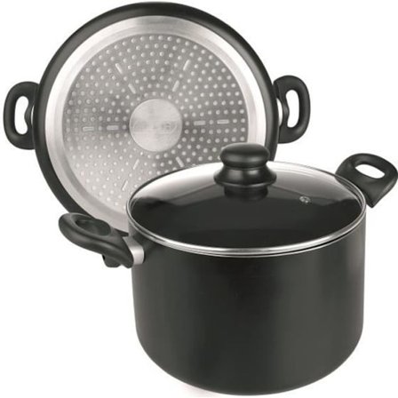 IBILI - Stockpot med glaslock, aluminium, 16 cm, non-stick, induktionskompatibel