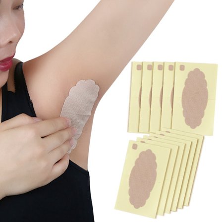Underarm Sweat Absorbing Pads 10 Pieces, Unisex Disposable Armpit Patches F