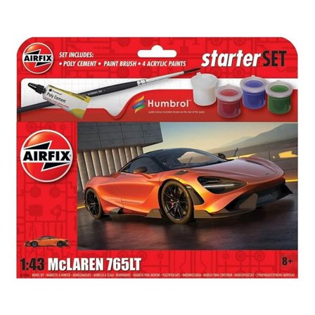 Airfix 1:43 Starter Set Modellbygge - McLaren 765 Modellbil