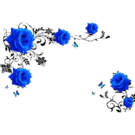 3D-itseliimautuvat siniset ruusu seinätarrat, sininen ruusu seinäkoriste, yhteensopiva TV-taustaseinän, makuuhuoneen seinätarran kanssa