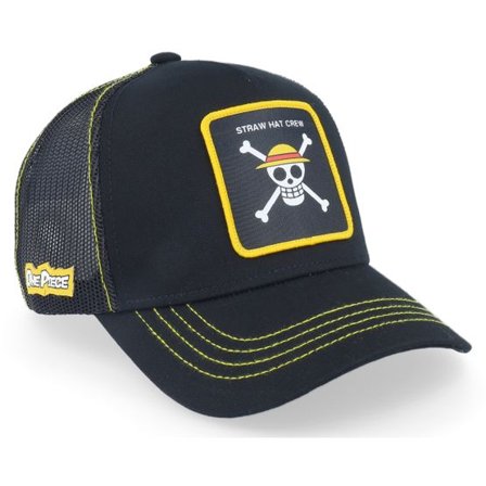 Capslab - Svart trucker Keps - One Piece Logo Black Trucker @ Hatstore