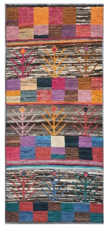 Hand Knotted Moroccan Berber - Afghanistan 85X199 Dark Red/Black