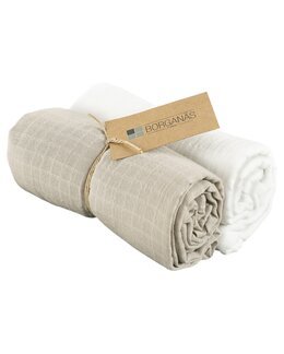 Muslinwrap/filt 70x70cm 2-pack Sand - Borganäs of Sweden