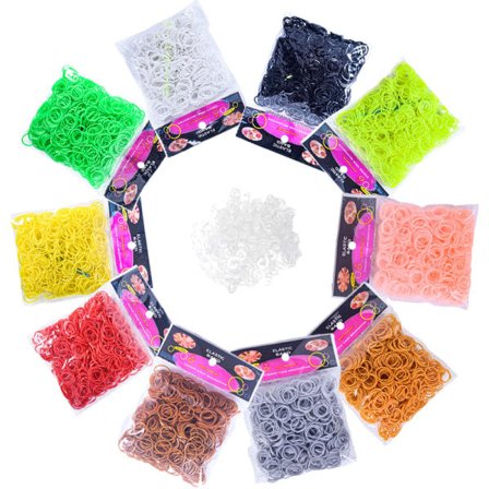 CDQ Farverige loom bands Refill Kit, DIY-gave til piger drenge
