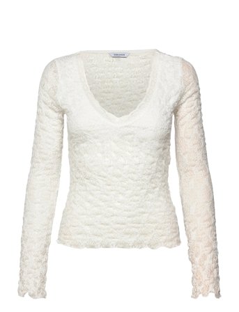 V-Neck Lace Top White Bubbleroom