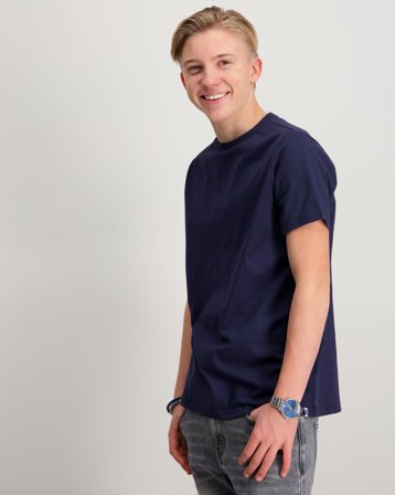 Zeke Essential Logo Tag Tee Blå T-shirts Kille - Kids Brand Store