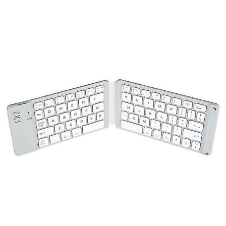 Trefaldigt Mini Bluetooth-tangentbord Trådlöst tangentbord i aluminiumlegering, surfplatta Mobiltelefon Dator Trådlöst Bluetooth Vikbart Mini-