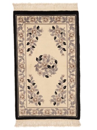 Hand Knotted China 90 Line Rug 91X152 Beige/Brown