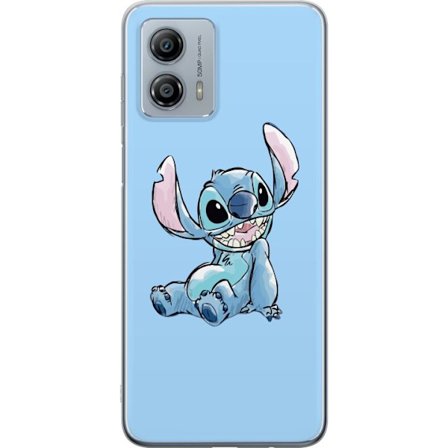 Kompatibelt Mobildeksel til Motorola Moto G53 Håndtegnet illustrasjon av sittende Stitch mot lysblå ensfarget bakgrunn