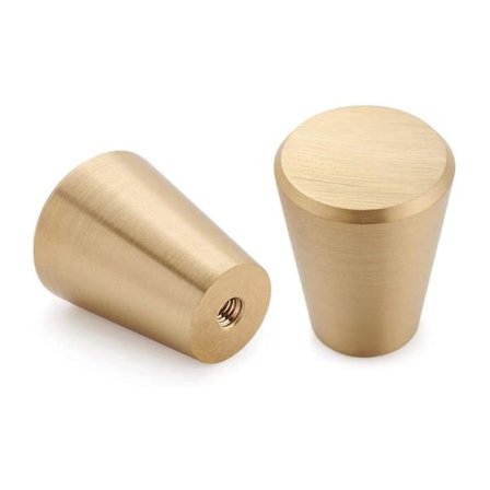 Sett med 10, børstet messing skap knotter, gull kommode skuff knotter, for skap, skap, bad, bad og kjøkken, 20 x 25mm (konisk),GU.B/bo LRIT