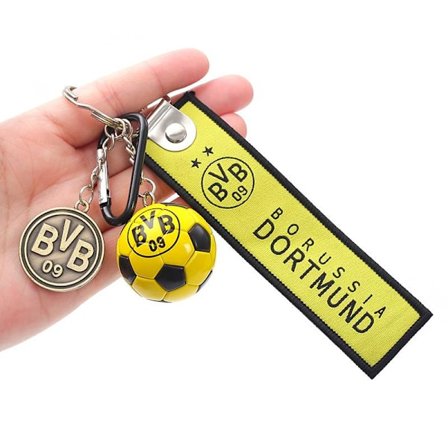 Fotbollslag logotyp väska berlock nyckelring Dortmund boll + skylt + repset