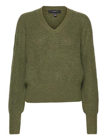 Vmallison Ls V-Neck Blouse Ga Bf Khaki Vero Moda