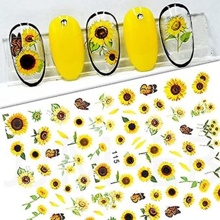 Neglekunst Stickers Blomster Solsikke Neglekunst Vand Decals Overførsel Folier Til Negle Forsyning Vandmærke Solsikke Små Tusindfryd Peon Rose Diy 