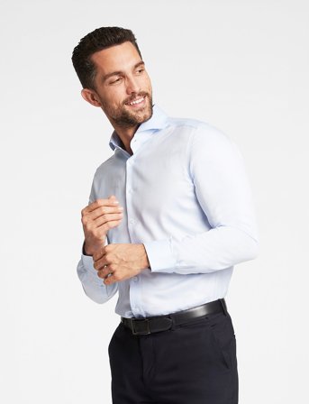 Lindbergh Black 1927:Twill Weave Shirt Wf L/S - Blue - L