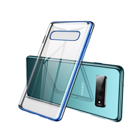 Kompatibelt med Samsung Galaxy S10 Skal, Förstärkt Fallskydd, Flexibelt Genomskinligt TPU Skal BLÅ