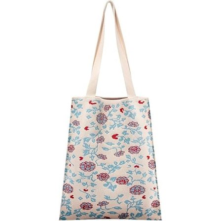 Hæklet Taske, Sød Tote Bag, Hæklede Tasker til Kvinder, Lille Æstetisk Tote Bag, Kat og Blomst Vævet Tote Bag Strikket Håndtaske, Hvid Blomst