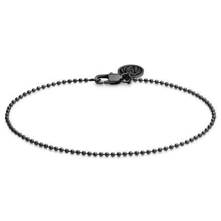 Essentials | Pulsera de cadena de bolas en negro metalizado de 1,6 mm para hombres - Pulseras de acero