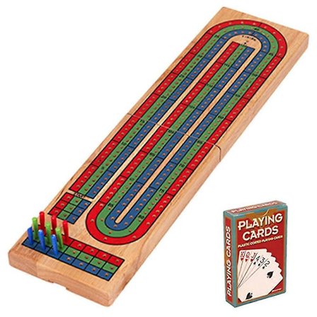 1 Sæt Cribbage Board Bordspil Massivt Træ Fest Bordspil Bord Cribbage Kort Bord