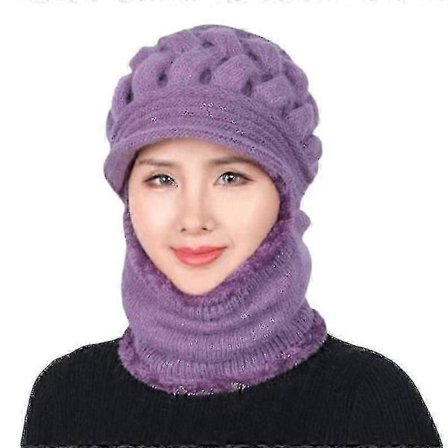 3-in-1 neulottu kypärämyssy, lämmin villapipo, tuulenpitävä isoisälle, isoäidille, vanhuksille MXBC