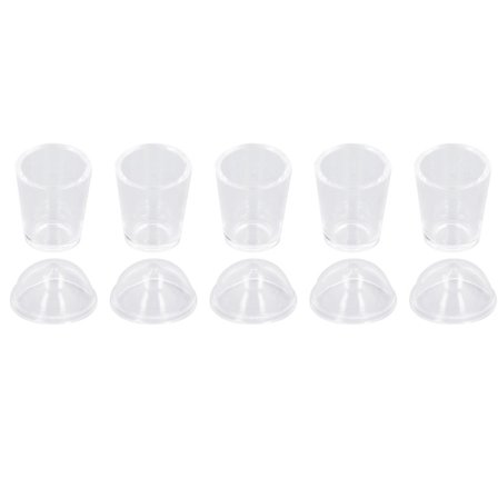 5 stk. Dukkehuskopper 1/12 Skala Transparent Plastmateriale Dekorativ Sød Stil Mini Kaffekopper med Låg