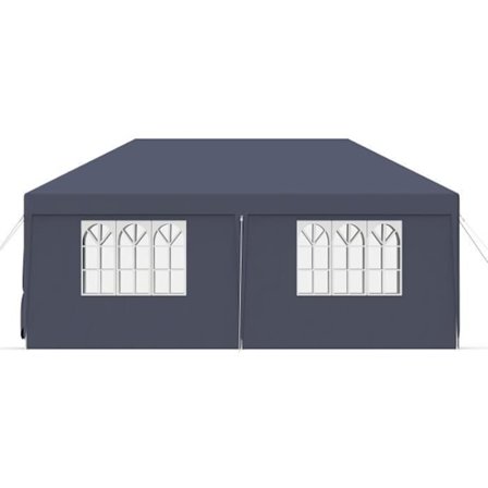 Paviljong - UISEBRT - 3x6m - Vattentät - UV-skydd - Vindtät Träkol/Vit