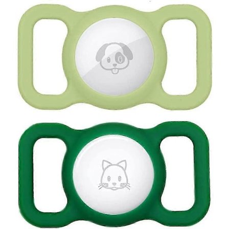 Airtag Hundehalsbåndholder (2 stk) Kompatibel med Apple Airtag Kattehalsbåndholder, Air Tag Holder for Kjæledyrhalsbånd, Air Tag Deksel for GPS 