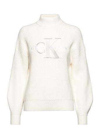 Two T Monogram Loose Sweater Pullover Hvit Calvin Klein Jeans