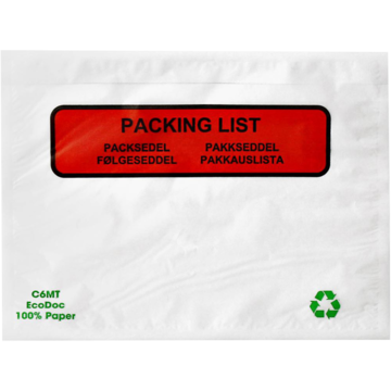 Packsedelskuvert EcoDoc C6 med tryck