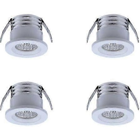 Sett med 4 Mini Innfelte LED Spotlights, 3 W, Kaldt Hvitt Lys Hvit-WELLNGS