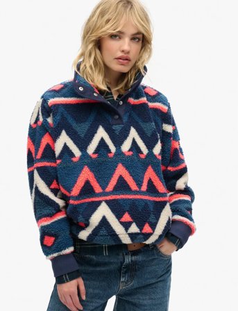 Superdry Sport Super Soft Printed Henley - Navy - L