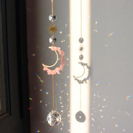 Crystal Sun Catcher Hängande ljusfångare ROSA