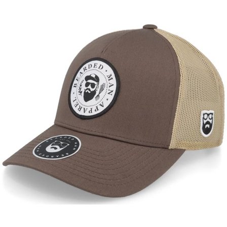 Bearded Man - Brun trucker Keps - The President Of Beards Patch Brown/Khaki Trucker @ Hatstore