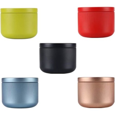 5-pakning Mini Metall Rund Te Sukker Kaffe Tinn Oppbevaring, Kaffe Oppbevaringskrukke, Lufttett Krukke med Lufttett Lokk