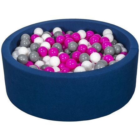 PQP Bollhav Med 450 Bollar Navy - Vit, Rosa Och Grå - Litenleker