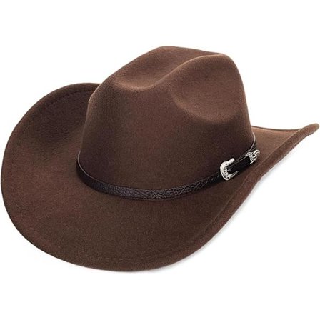 Amerikansk Western cowboyhat, velegnet til både mænd og kvinder, lavet af filt, med en rullet skygge og faux uldforing; også kendt som en fedora.
