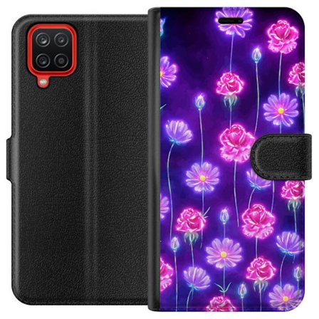Kompatibelt Lommeboketui til Samsung Galaxy A12 Bloom Reverie Electric Petals