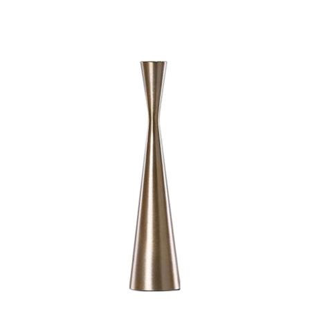 Gyllene järnljusstake bröllopsgåva rekvisita dekoration, storlek: 5,6 x 19 cm