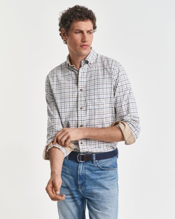 GANT Herren Regular Fit Tattersall Twill Hemd mit Karomuster (XL)