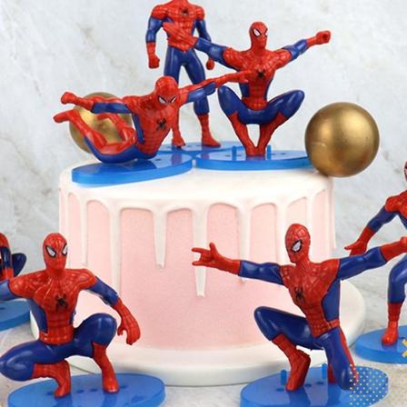 Mike 7stk Spider-man Super Hero Figurer Superhelte Action Figurer Legetøjssæt Tema Fest Dekoration Bord Dekoration Fødselsdagsfest tilbehør Kage 