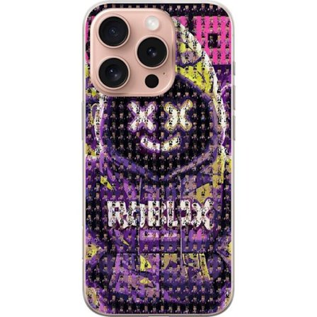 Kompatibelt Mobildeksel til Apple Apple iPhone 16 Pro Roblox hettegenser designet med hundrevis av små Roblox-figurer, kreativ mosaikkdesign i lilla