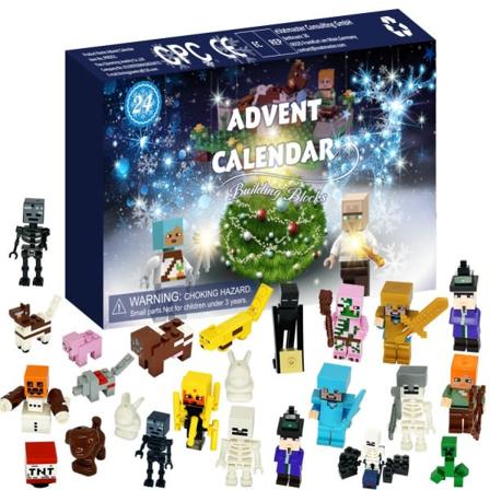 24 stk. Adventskalender Minecraft Samlet Byggeklossleke Jul Halloween Leker Gave Minifigur Sett Puslespill Gaver 24 stk.-WELLNGS