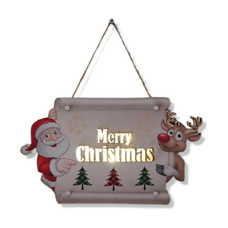 1 st träskylt med julbelysning 'God Jul'