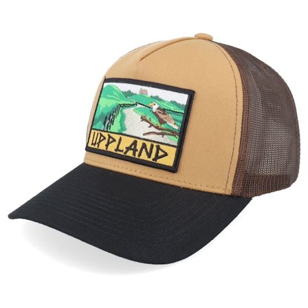 Wild Spirit - Swedish Uppland Landscape Wheat/Brown/Black A-Frame Trucker Trucker Brown Cap - @ Hatstore
