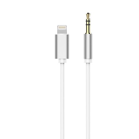 Adapter audio til iPhone Lightning 8-pin + Jack 3,5mm Hvid kabel